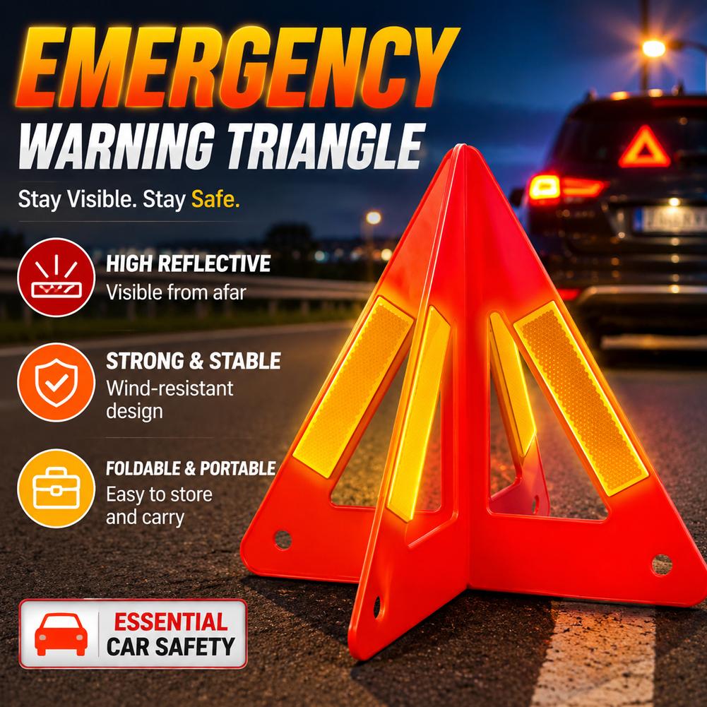 Emergency Exit Sign - لافتة تحذير مثلثة عاكسة حمراء قابلة