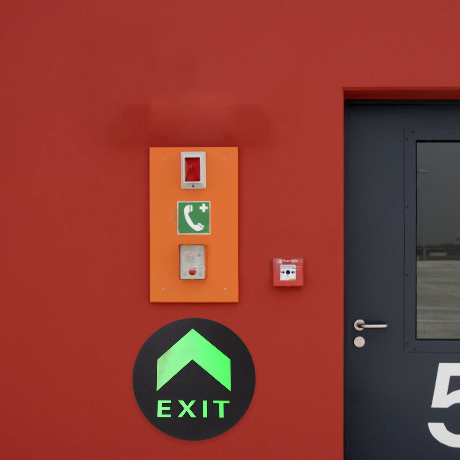 Emergency Exit Sign - 5 قطع من ملصقات الإشارة الليلية